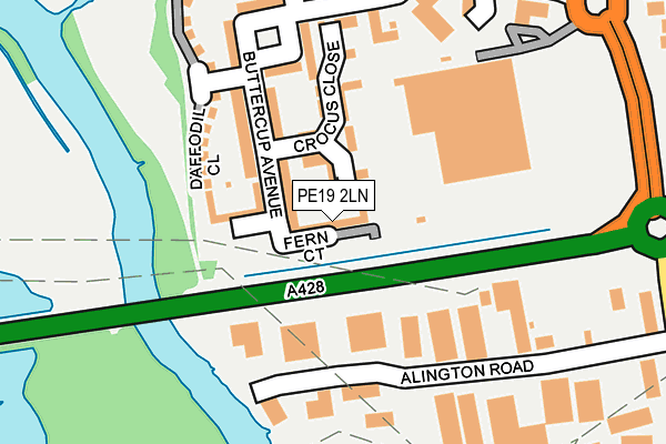 PE19 2LN map - OS OpenMap – Local (Ordnance Survey)