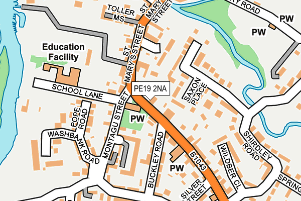 PE19 2NA map - OS OpenMap – Local (Ordnance Survey)