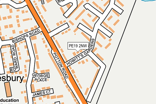 PE19 2NW map - OS OpenMap – Local (Ordnance Survey)
