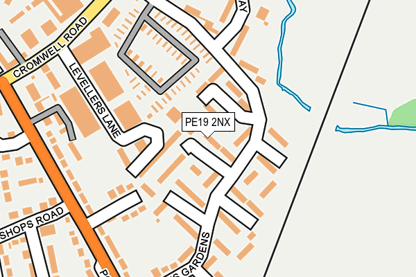 PE19 2NX map - OS OpenMap – Local (Ordnance Survey)