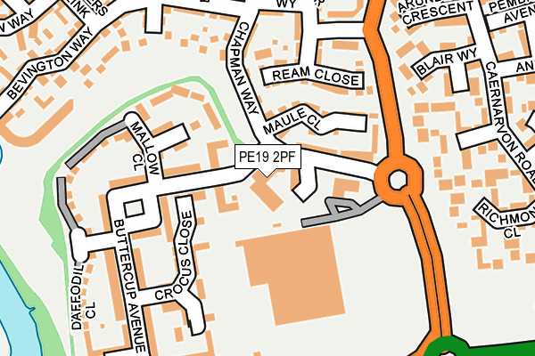 PE19 2PF map - OS OpenMap – Local (Ordnance Survey)