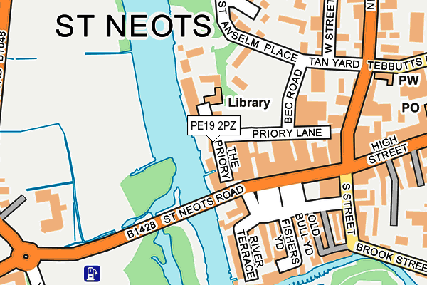 PE19 2PZ map - OS OpenMap – Local (Ordnance Survey)