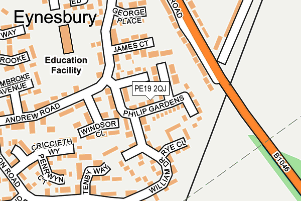 PE19 2QJ map - OS OpenMap – Local (Ordnance Survey)