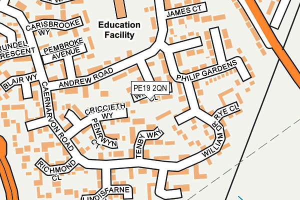 PE19 2QN map - OS OpenMap – Local (Ordnance Survey)