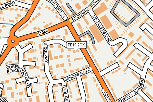 PE19 2QX map - OS OpenMap – Local (Ordnance Survey)