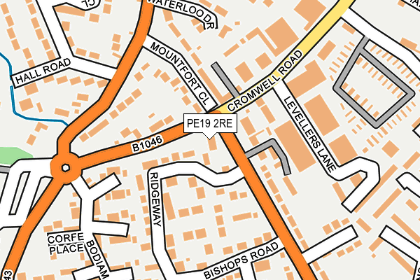 PE19 2RE map - OS OpenMap – Local (Ordnance Survey)