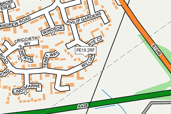 PE19 2RF map - OS OpenMap – Local (Ordnance Survey)