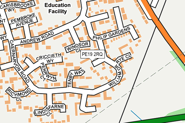 PE19 2RQ map - OS OpenMap – Local (Ordnance Survey)