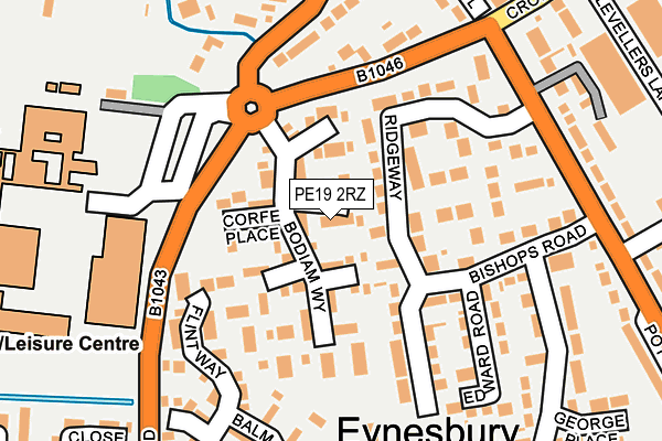 PE19 2RZ map - OS OpenMap – Local (Ordnance Survey)