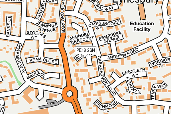 PE19 2SN map - OS OpenMap – Local (Ordnance Survey)