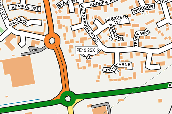PE19 2SX map - OS OpenMap – Local (Ordnance Survey)