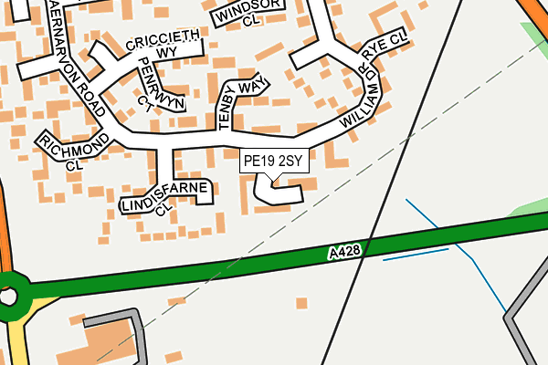PE19 2SY map - OS OpenMap – Local (Ordnance Survey)