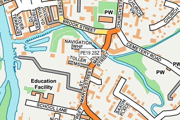 PE19 2SZ map - OS OpenMap – Local (Ordnance Survey)
