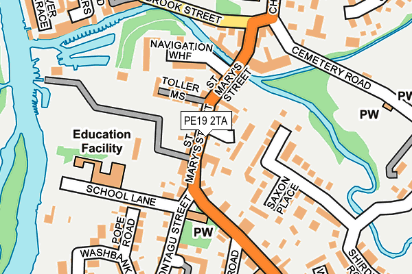 PE19 2TA map - OS OpenMap – Local (Ordnance Survey)