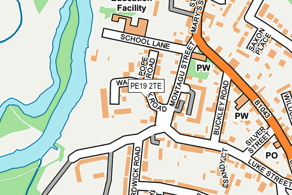 PE19 2TE map - OS OpenMap – Local (Ordnance Survey)