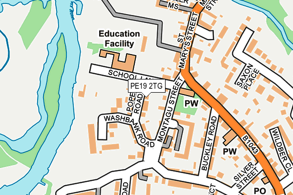 PE19 2TG map - OS OpenMap – Local (Ordnance Survey)