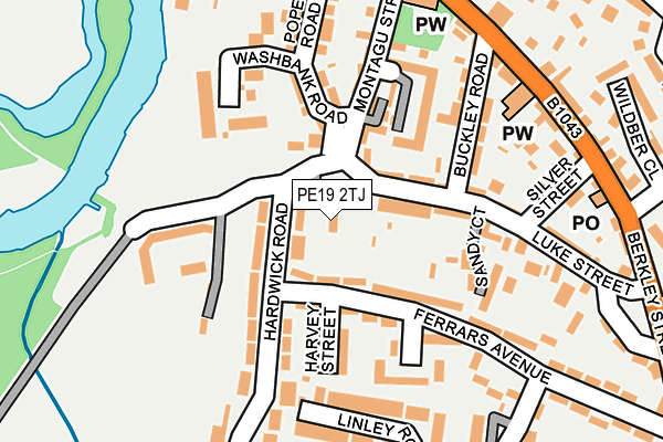 PE19 2TJ map - OS OpenMap – Local (Ordnance Survey)
