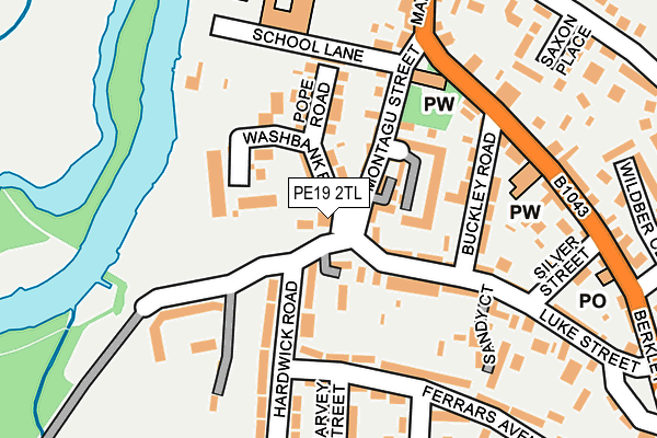PE19 2TL map - OS OpenMap – Local (Ordnance Survey)