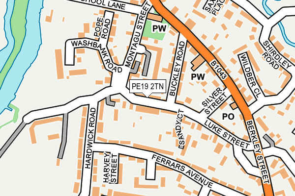 PE19 2TN map - OS OpenMap – Local (Ordnance Survey)
