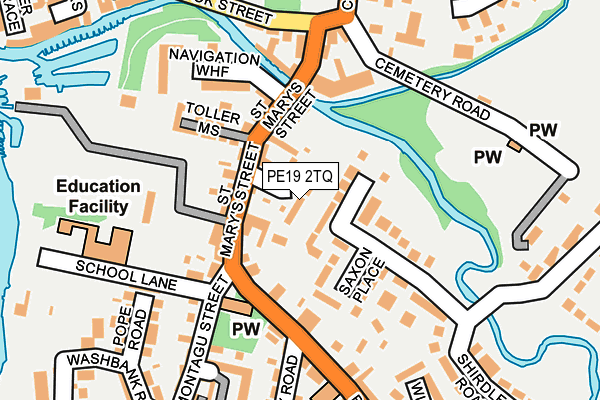 PE19 2TQ map - OS OpenMap – Local (Ordnance Survey)