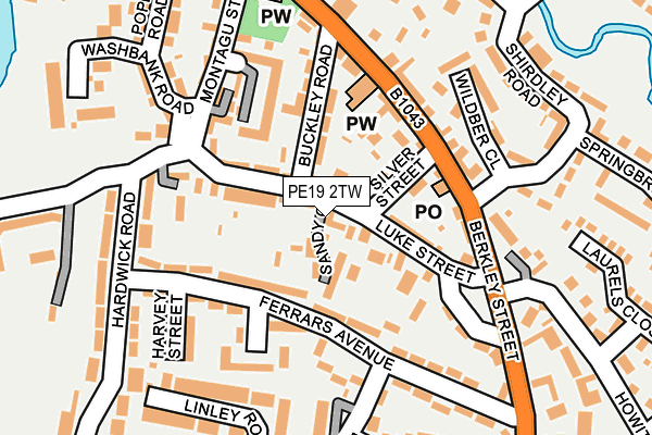 PE19 2TW map - OS OpenMap – Local (Ordnance Survey)
