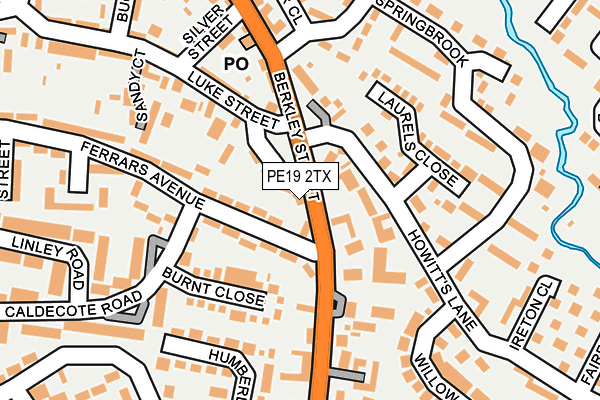 PE19 2TX map - OS OpenMap – Local (Ordnance Survey)