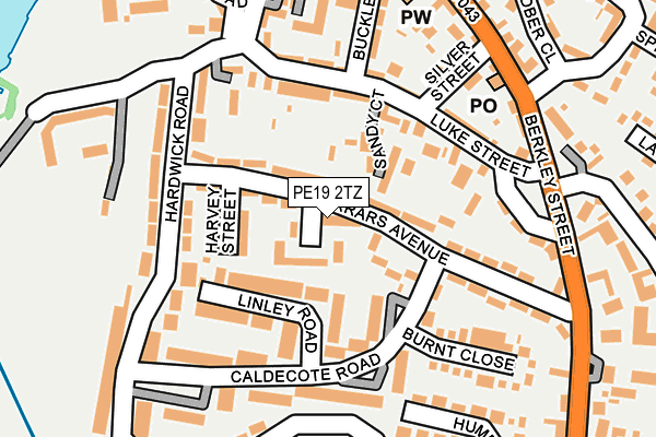 PE19 2TZ map - OS OpenMap – Local (Ordnance Survey)