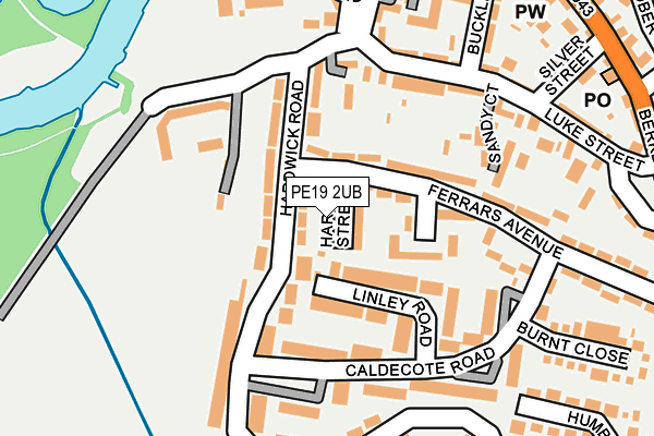 PE19 2UB map - OS OpenMap – Local (Ordnance Survey)