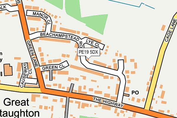 PE19 5DX map - OS OpenMap – Local (Ordnance Survey)