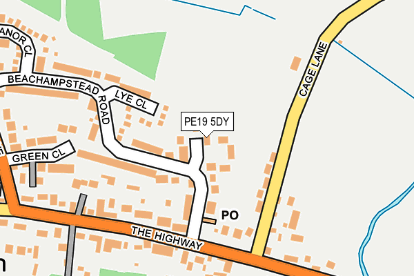 PE19 5DY map - OS OpenMap – Local (Ordnance Survey)