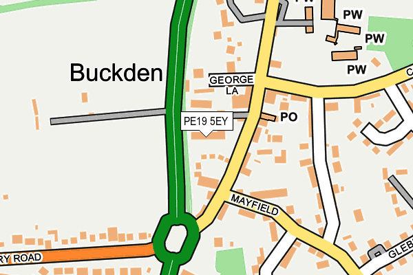 PE19 5EY map - OS OpenMap – Local (Ordnance Survey)