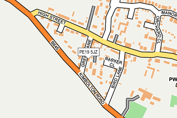 PE19 5JZ map - OS OpenMap – Local (Ordnance Survey)