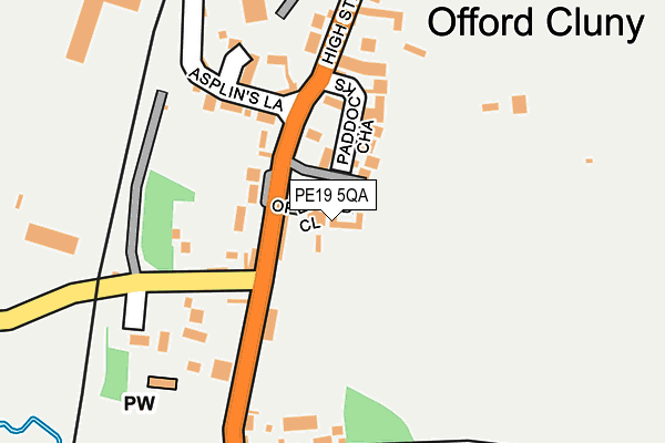 PE19 5QA map - OS OpenMap – Local (Ordnance Survey)