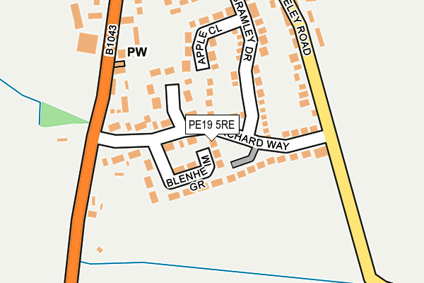 PE19 5RE map - OS OpenMap – Local (Ordnance Survey)