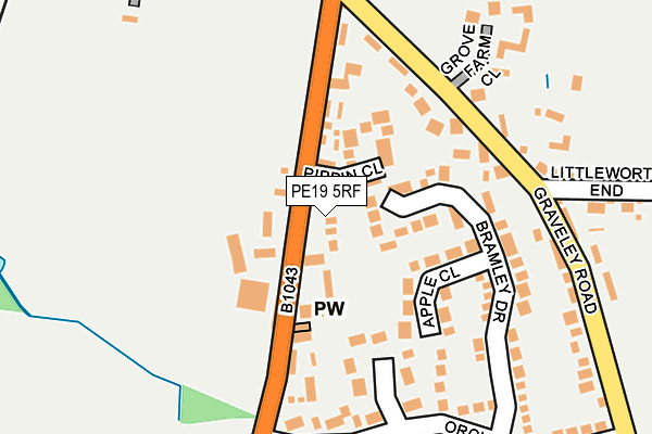 PE19 5RF map - OS OpenMap – Local (Ordnance Survey)