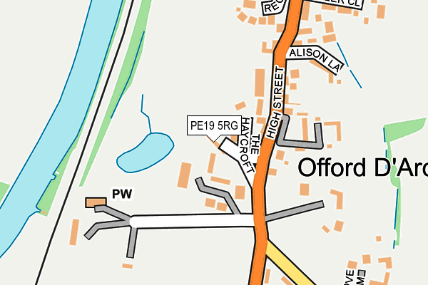 PE19 5RG map - OS OpenMap – Local (Ordnance Survey)