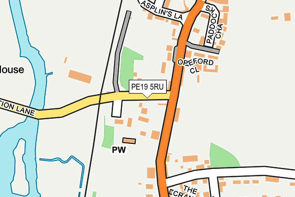 PE19 5RU map - OS OpenMap – Local (Ordnance Survey)
