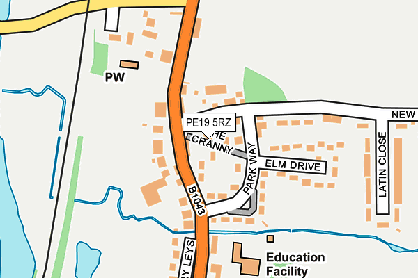 PE19 5RZ map - OS OpenMap – Local (Ordnance Survey)