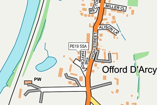 PE19 5SA map - OS OpenMap – Local (Ordnance Survey)