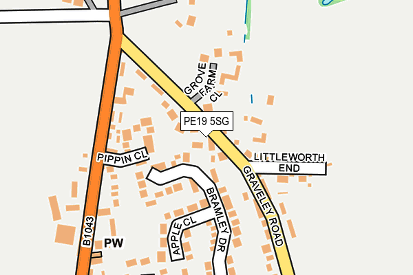 PE19 5SG map - OS OpenMap – Local (Ordnance Survey)