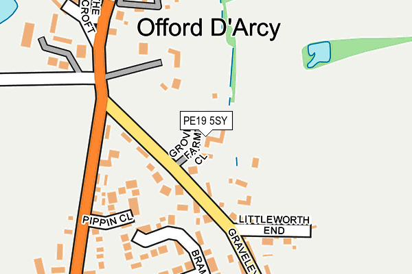 PE19 5SY map - OS OpenMap – Local (Ordnance Survey)