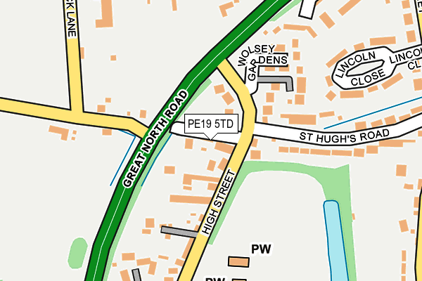 PE19 5TD map - OS OpenMap – Local (Ordnance Survey)