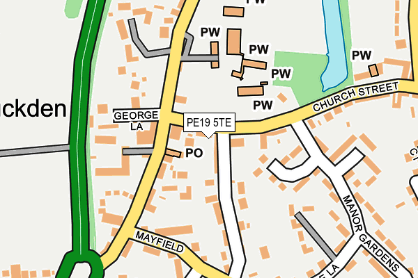 PE19 5TE map - OS OpenMap – Local (Ordnance Survey)