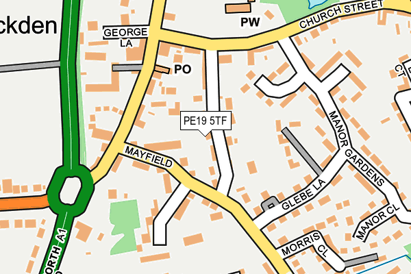 PE19 5TF map - OS OpenMap – Local (Ordnance Survey)