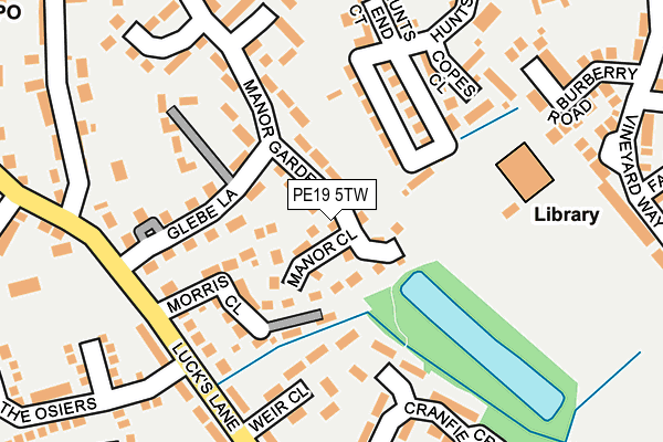 PE19 5TW map - OS OpenMap – Local (Ordnance Survey)