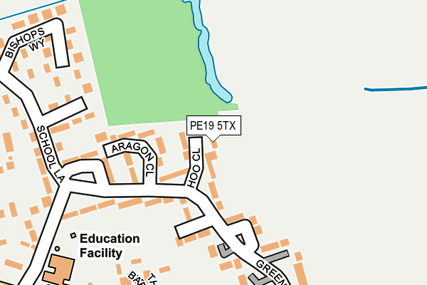 PE19 5TX map - OS OpenMap – Local (Ordnance Survey)