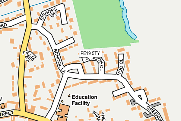 PE19 5TY map - OS OpenMap – Local (Ordnance Survey)