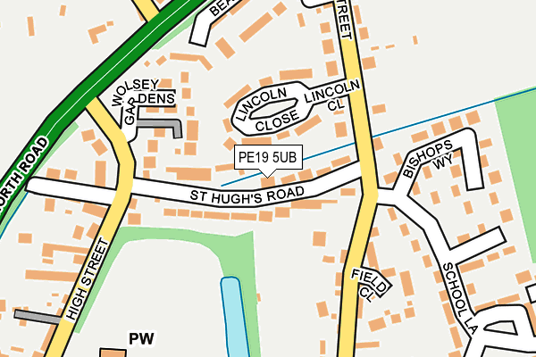 PE19 5UB map - OS OpenMap – Local (Ordnance Survey)