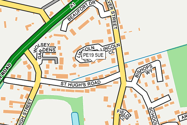 PE19 5UE map - OS OpenMap – Local (Ordnance Survey)
