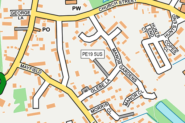PE19 5US map - OS OpenMap – Local (Ordnance Survey)